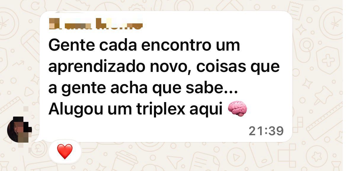 Mensagem de participante do Núcleo TPM