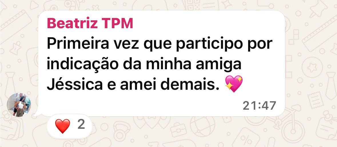 Mensagem de participante do Núcleo TPM
