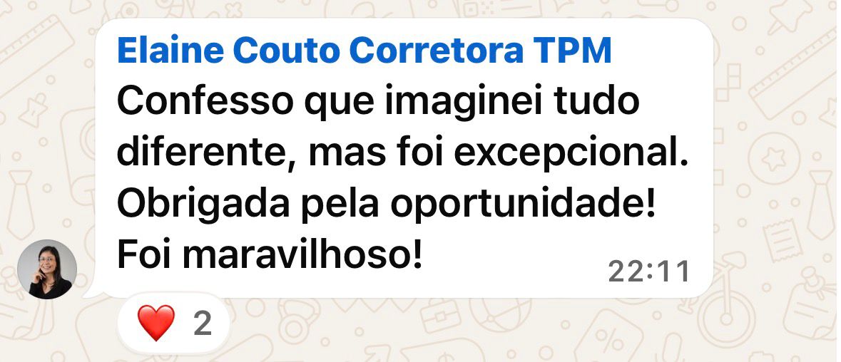 Mensagem de participante do Núcleo TPM
